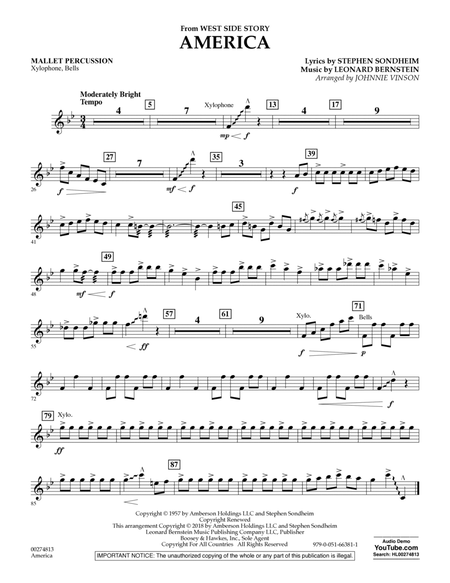 America (from West Side Story) (arr. Vinson) - Mallet Percussion