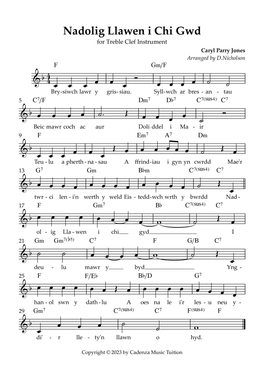 Nadolig Llawen i chi gyd Part scores gallery preview page 1