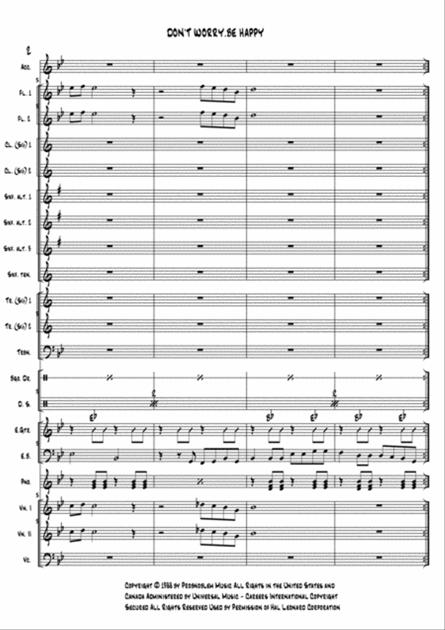 Don't Worry, Be Happy Large Ensemble scores gallery preview page 3