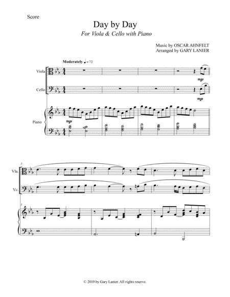 DAY BY DAY (Viola & Cello with Piano - Score & Part included) image number null