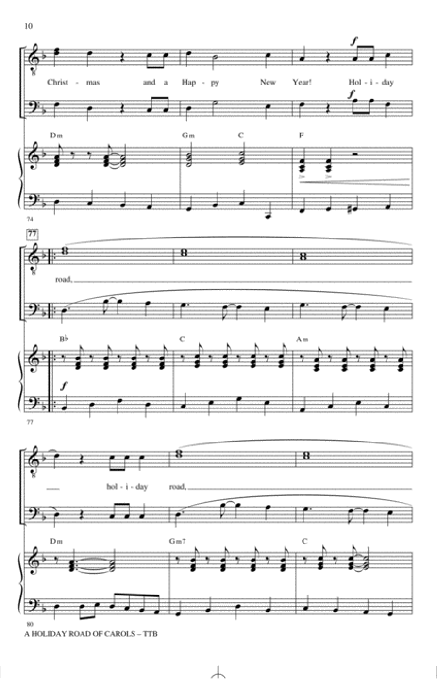 A Holiday Road of Carols TTBB scores gallery preview page 9