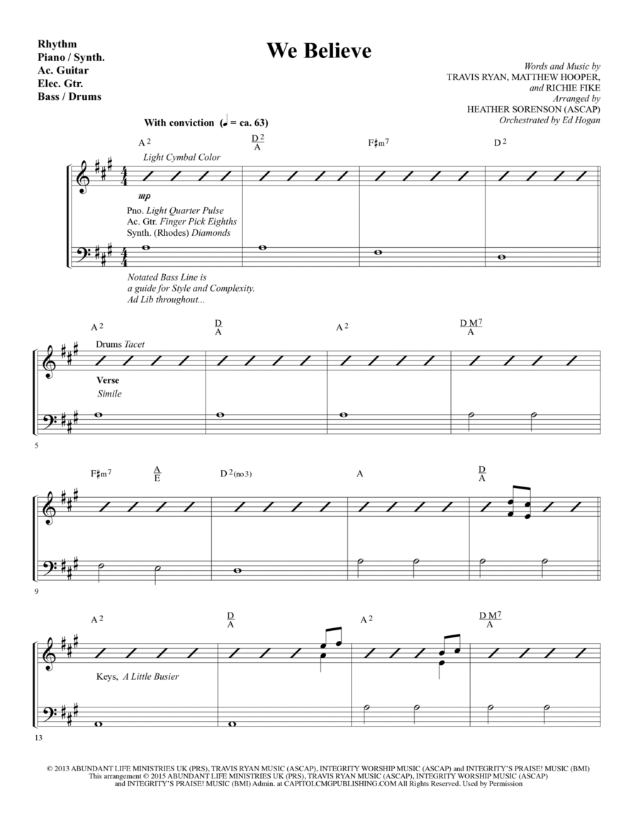We Believe (arr. Heather Sorenson) - Rhythm Choir scores gallery preview page 1