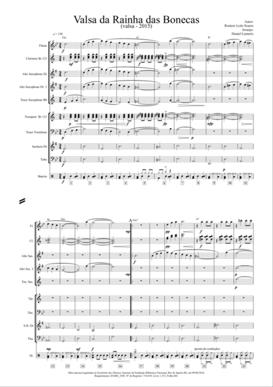 Valsa da Rainha das Bonecas Concert Band scores gallery preview page 3
