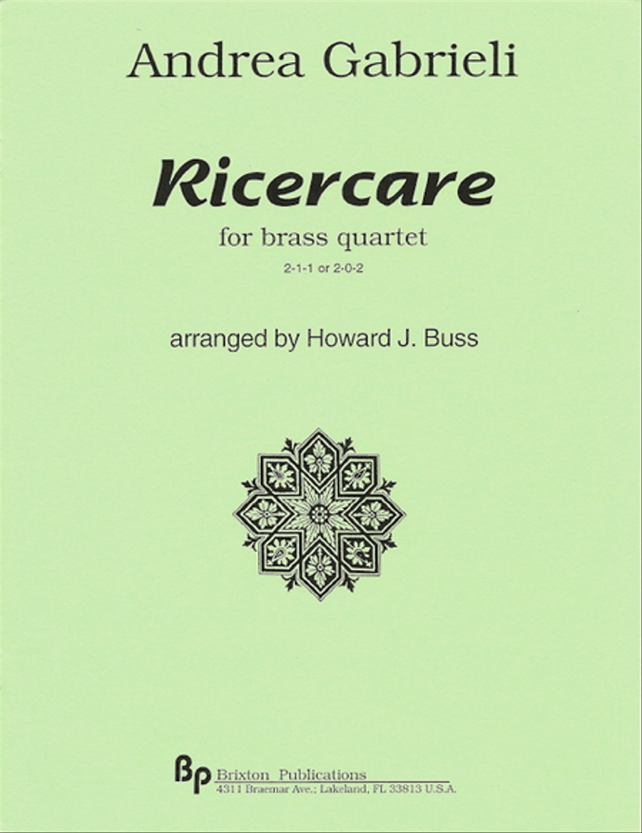Ricercare on C Ricercare on C Brass Quartet scores gallery preview page 1