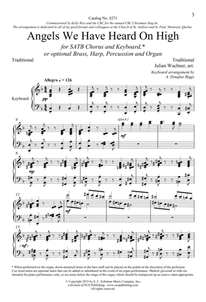 Angels We Have Heard On High (Downloadable Keyboard/Choral Score)