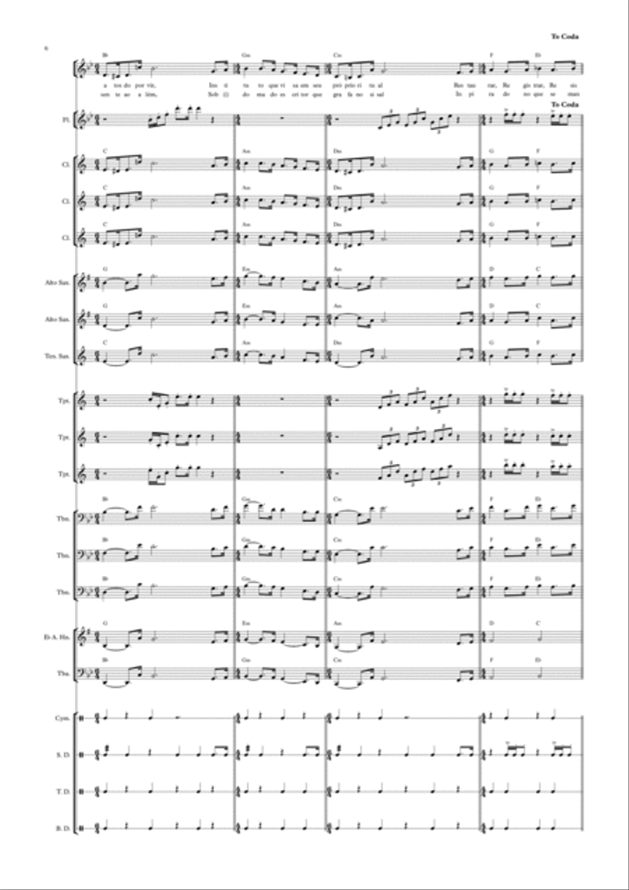 Hino do Instituto Histórico e Geográfico do Cariri Paraibano Concert Band scores gallery preview page 6