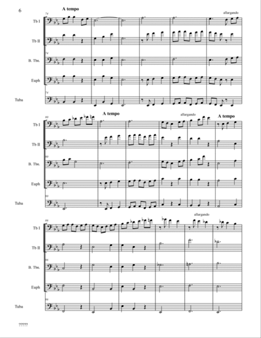 Low Brass-Three Famous Opera Arias-Score Brass Ensemble scores gallery preview page 5