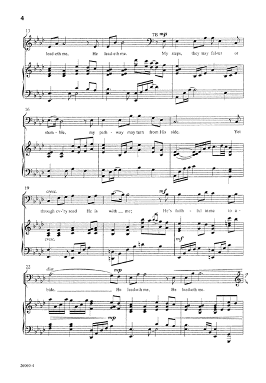 He Leadeth Me He Leadeth Me 4-Part scores gallery preview page 5