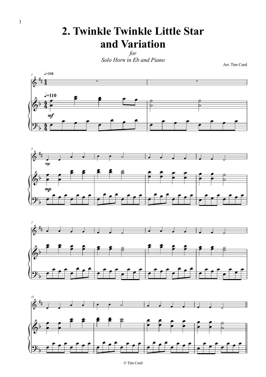 14 Fun Solos for Horn in Eb and Piano Piano scores gallery preview page 4