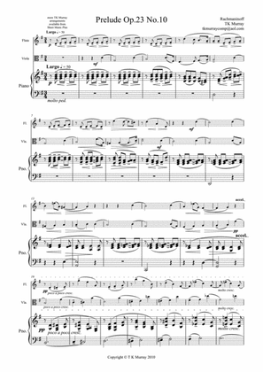 Book cover for Rachmaninoff - Prelude Op23 No10 - Flute, Viola & Piano