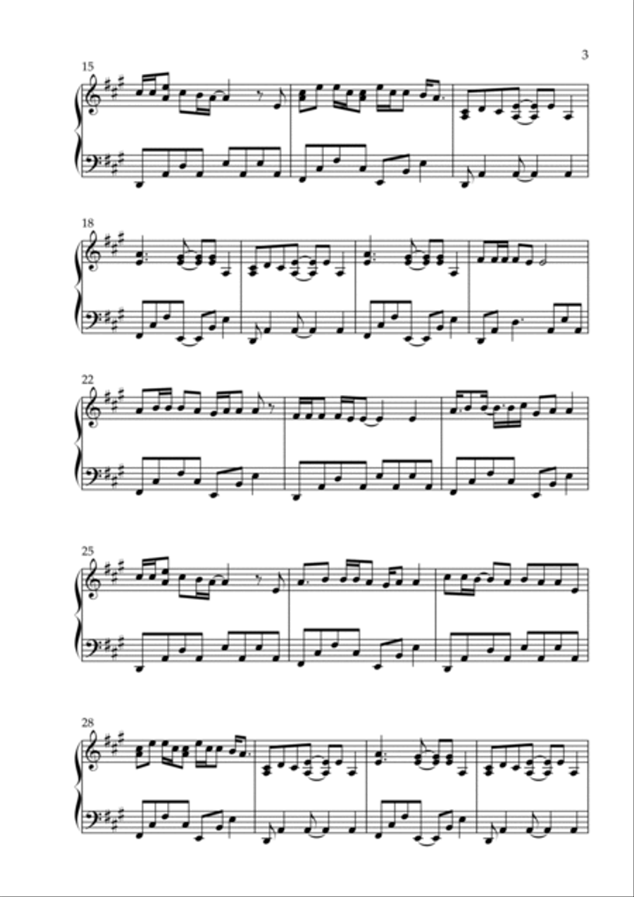Fast Car Piano Solo scores gallery preview page 3