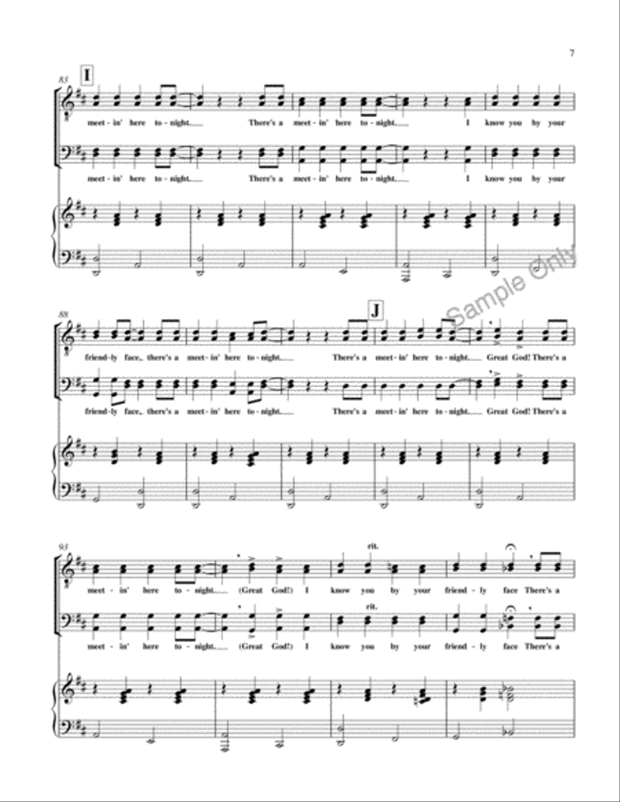 There's A Meeting Here Tonight TTBB scores gallery preview page 7