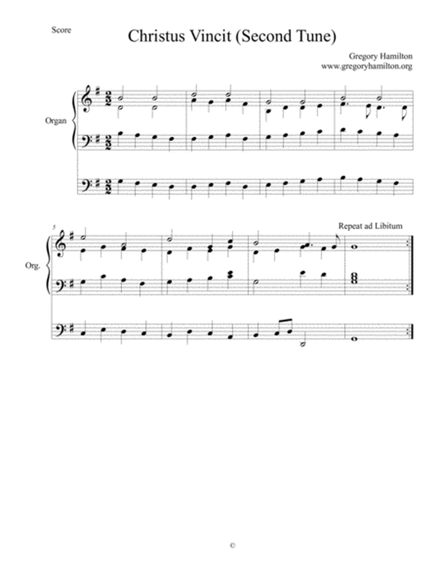 Christus Vincit - Second Tune - Alternate Harmonization for Organ image number null