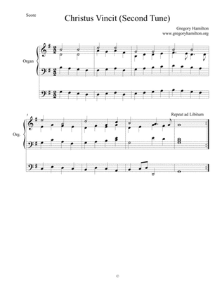 Christus Vincit - Second Tune - Alternate Harmonization for Organ