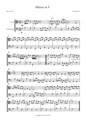 bwv anh 113 Minuet in F sheet music Viola and cello
