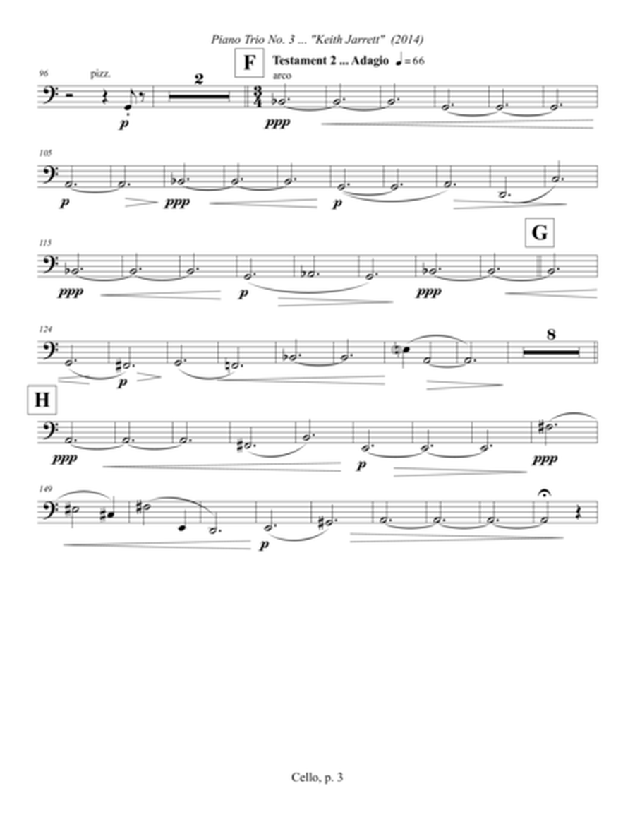Piano Trio No. 3 ... Keith Jarrett (2014) for violin, cello and piano: cello part