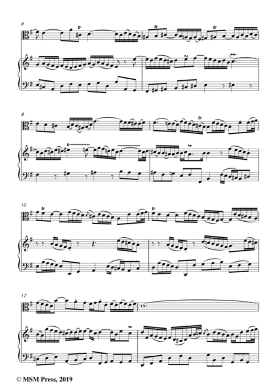Bach,J.S.- Sonata for Viola da Gamba in G Major,BWV 1027,for Viola and Piano Viola da Gamba scores gallery preview page 4