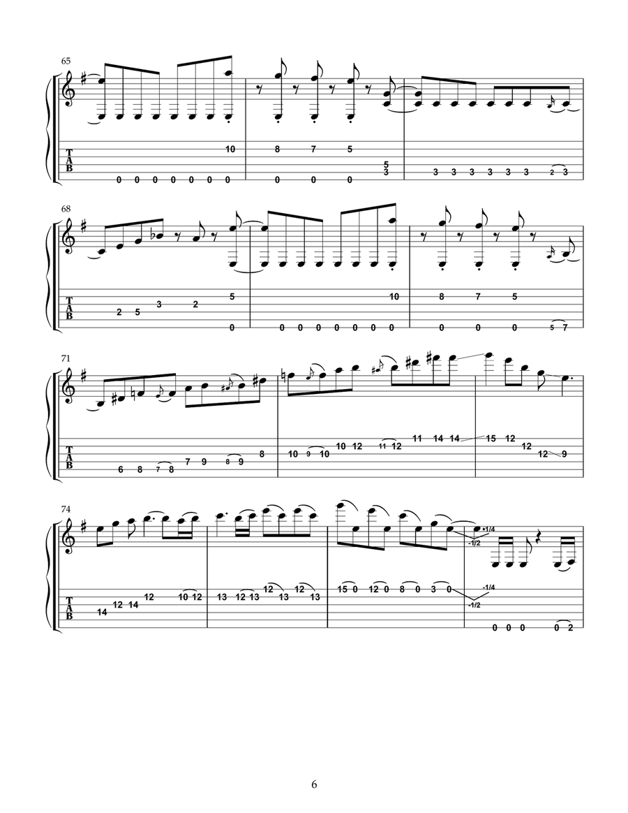 Reach for the Sky Guitar Tablature scores gallery preview page 6