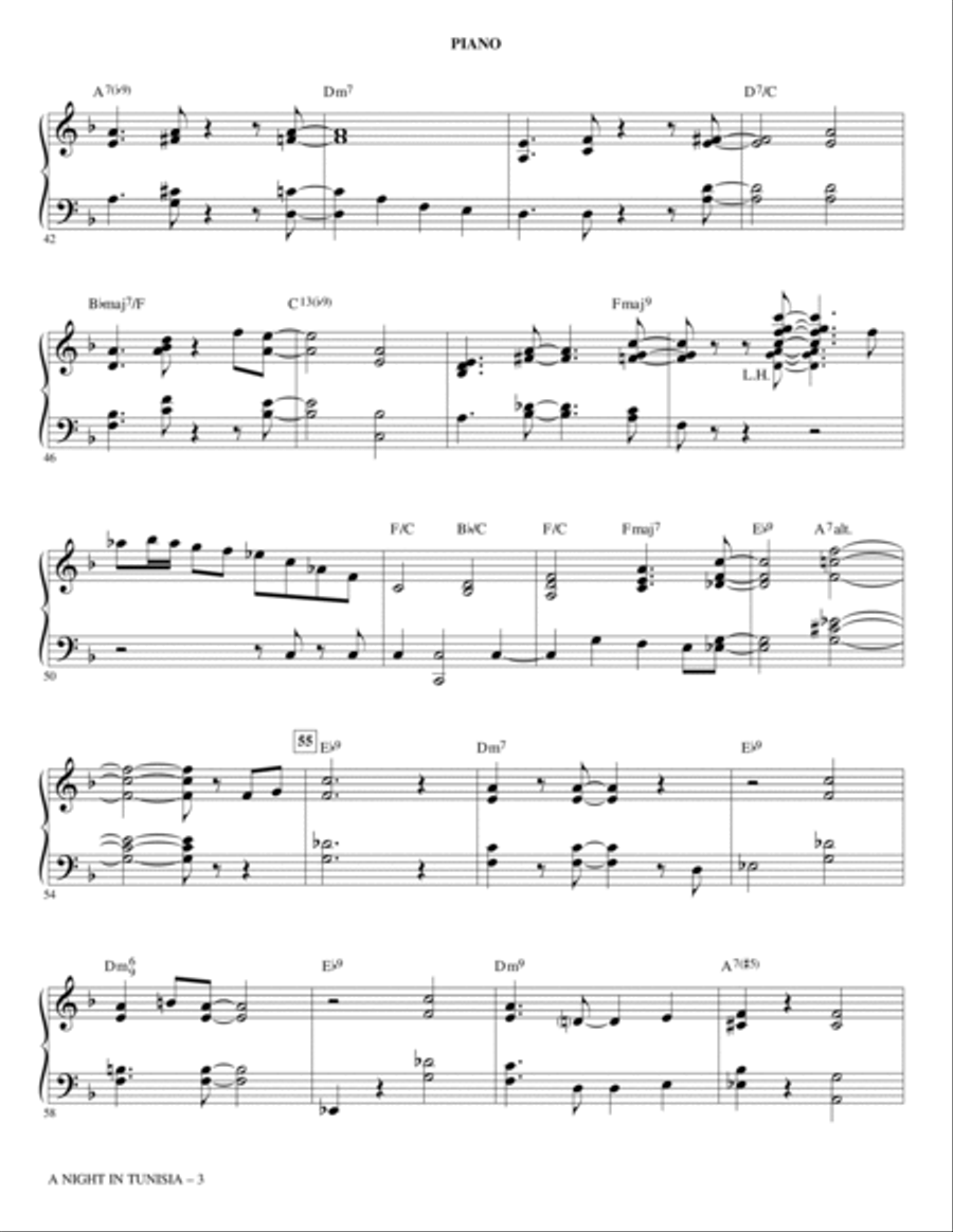 A Night in Tunisia (arr. Paris Rutherford) - Piano Choir scores gallery preview page 3