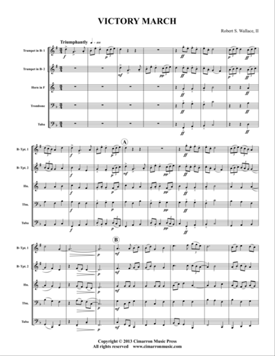 Victory March Brass Quintet scores gallery preview page 1