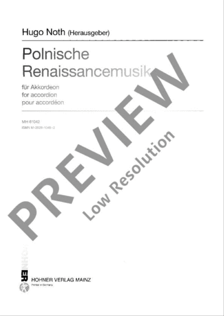 Polish Renaissance Music Polish Renaissance Music Accordion scores gallery preview page 2