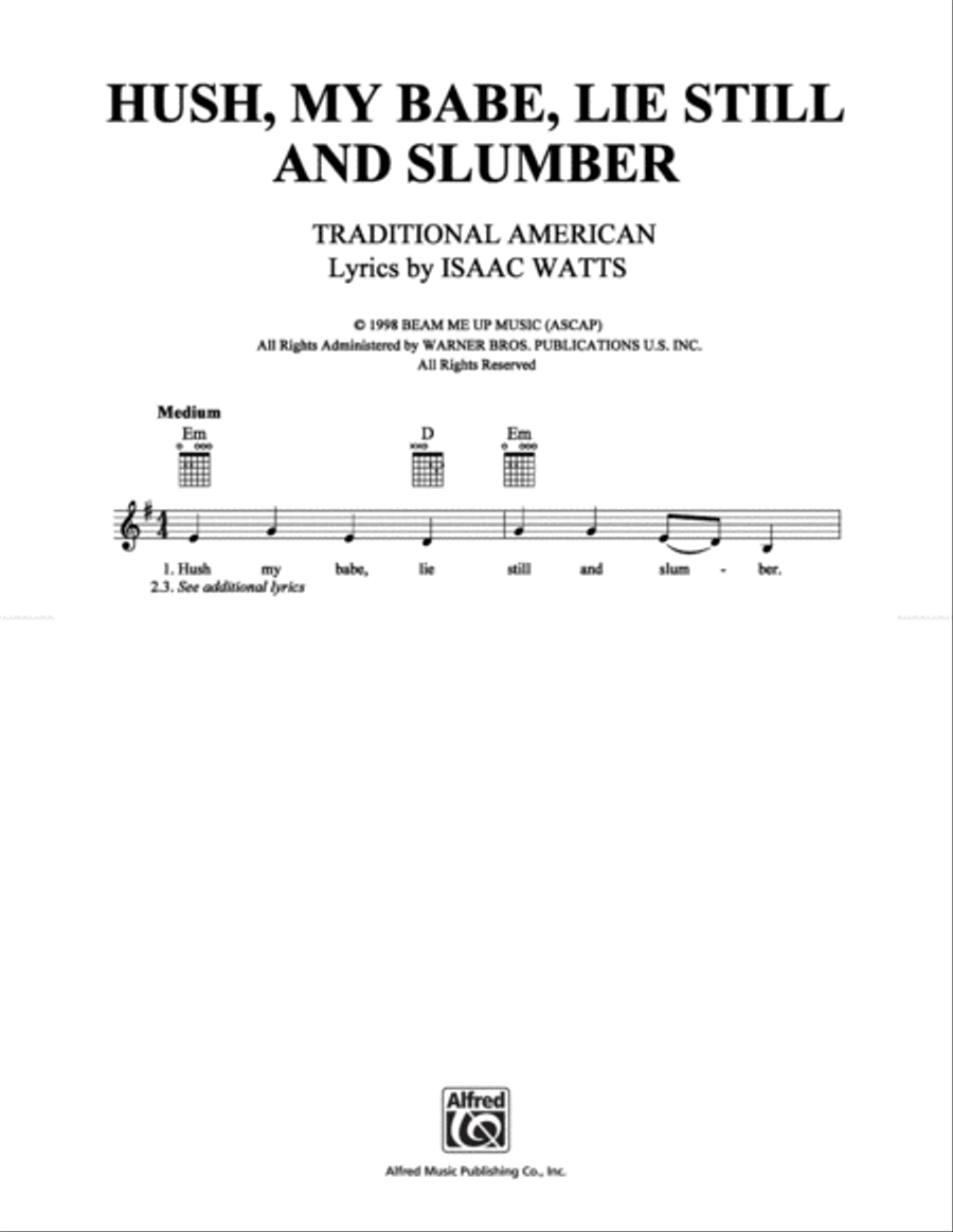 Hush, My Babe, Lie Still, And Slumber School and Community scores gallery preview page 1