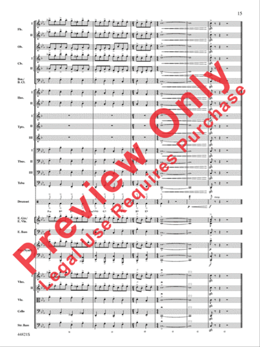 Dreams of Fireflies (On a Christmas Night) Full Orchestra scores gallery preview page 16