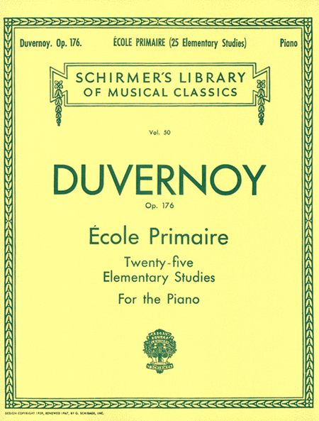 J.P. Duvernoy : Ecole Primaire (25 Elementary Studies), Op. 176