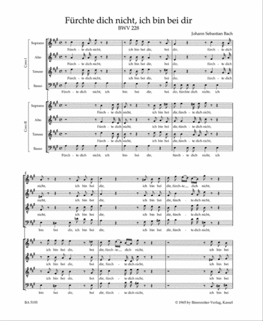 Fürchte dich nicht, ich bin bei dir, BWV 228 4-Part scores gallery preview page 2