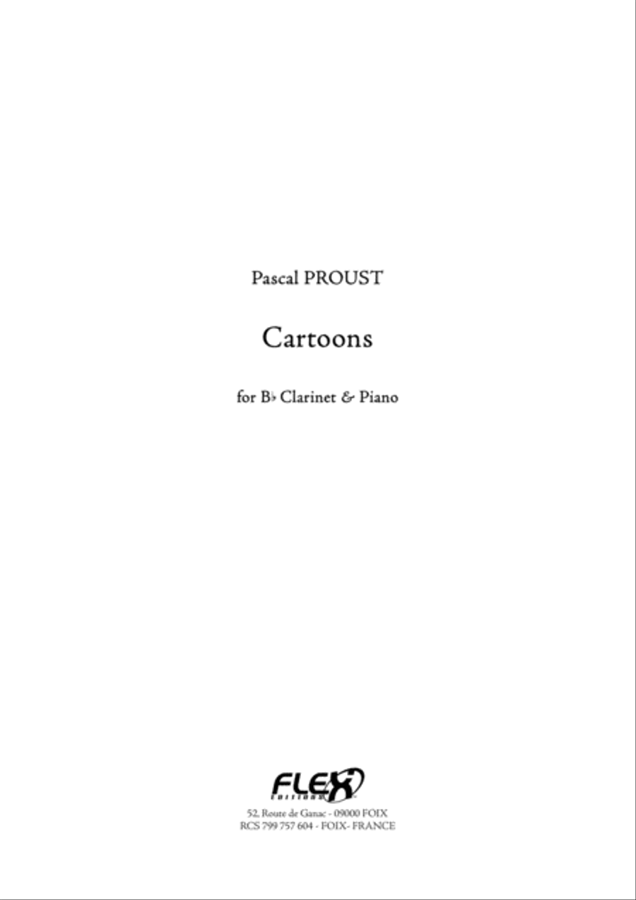 Cartoons Cartoons B-Flat Clarinet scores gallery preview page 1