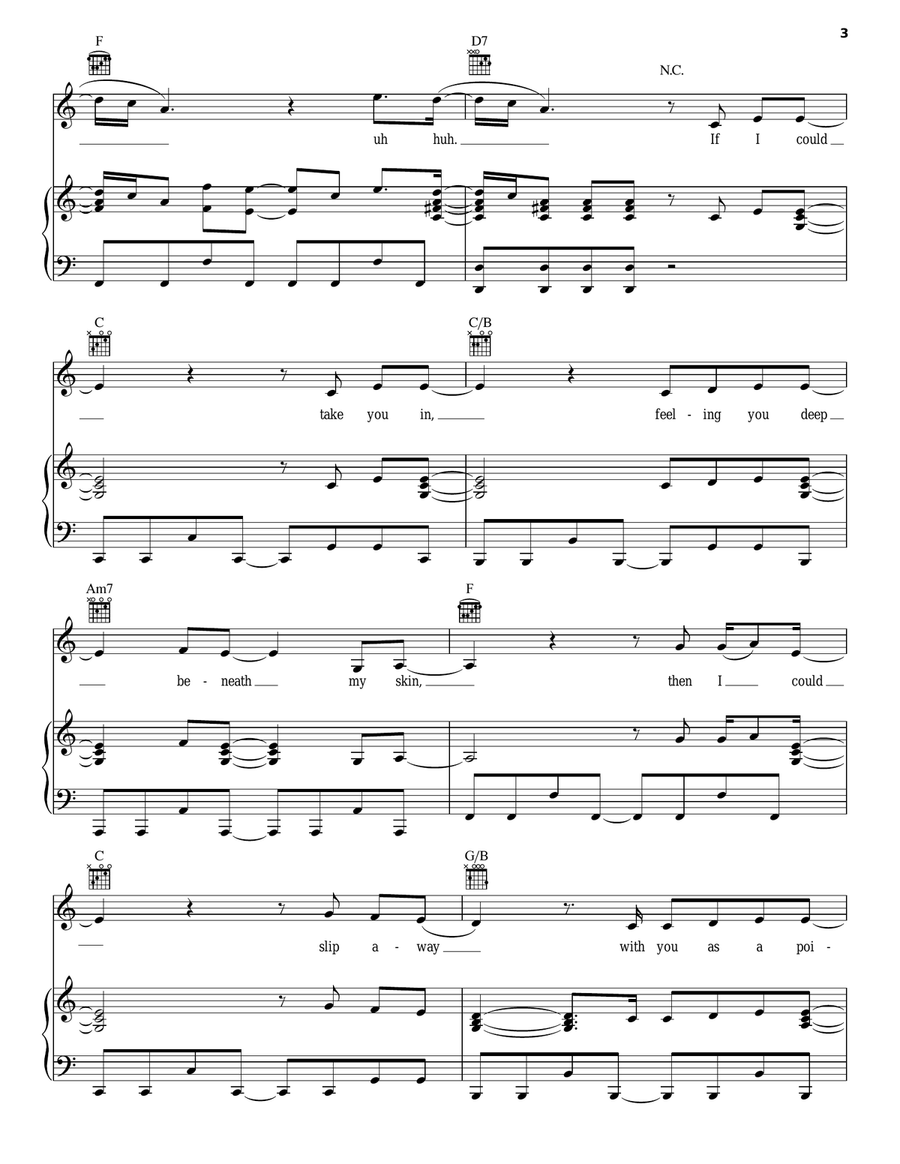 Over Piano, Vocal, Guitar scores gallery preview page 3