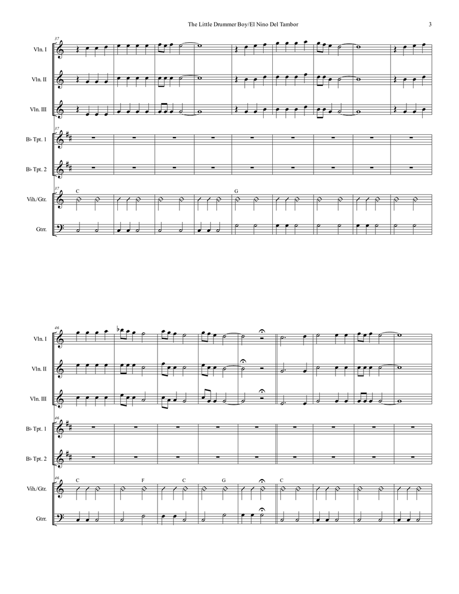 The Little Drummer Boy Small Ensemble scores gallery preview page 3