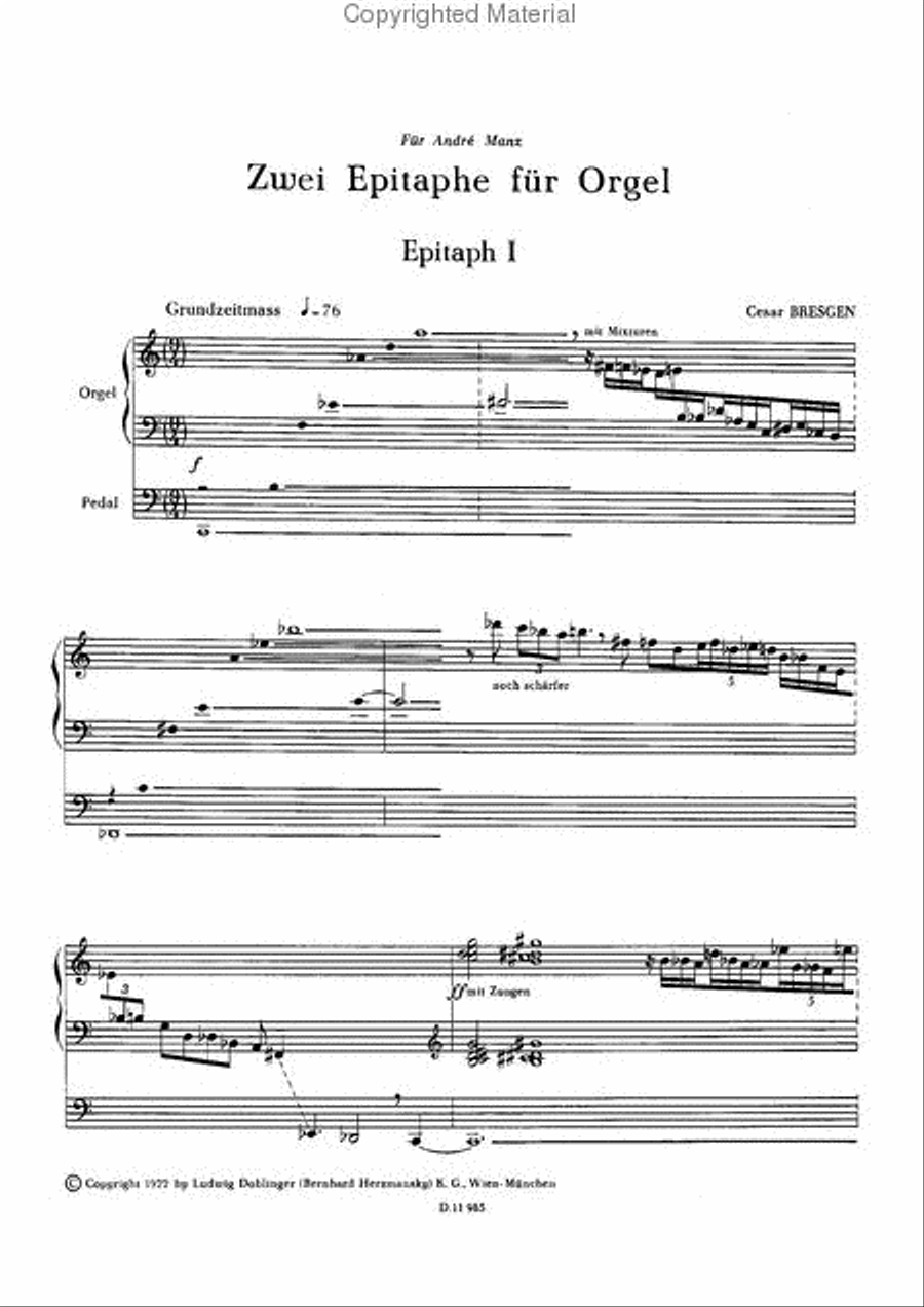 Zwei Epitaphe Zwei Epitaphe Organ scores gallery preview page 2