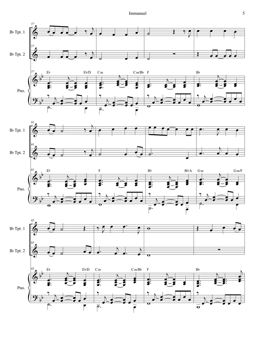 Immanuel Trumpet Duet scores gallery preview page 5