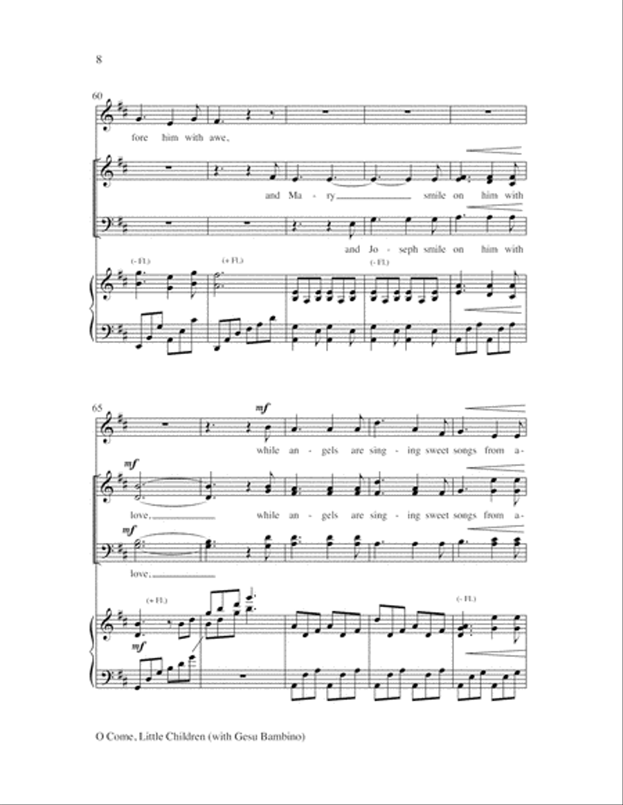 O Come, Little Children with Gesu Bambino 4-Part scores gallery preview page 8