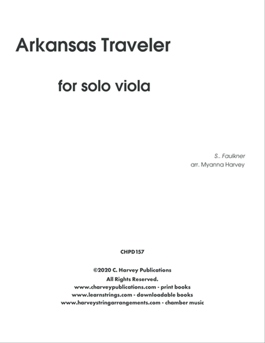 Arkansas Traveler for Solo Viola - Variations on an Unaccompanied Fiddle Tune - PDF download Viola Solo scores gallery preview page 2