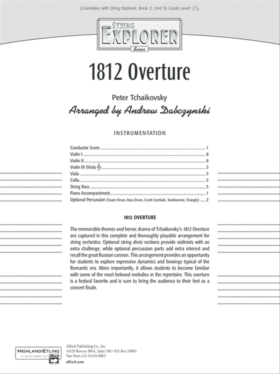 1812 Overture: Score String Orchestra scores gallery preview page 1