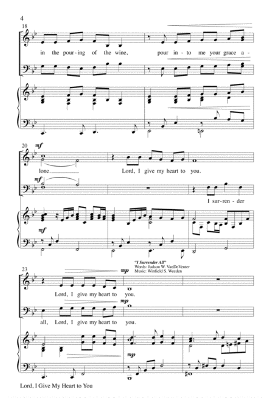 Lord, I Give My Heart to You 4-Part scores gallery preview page 4