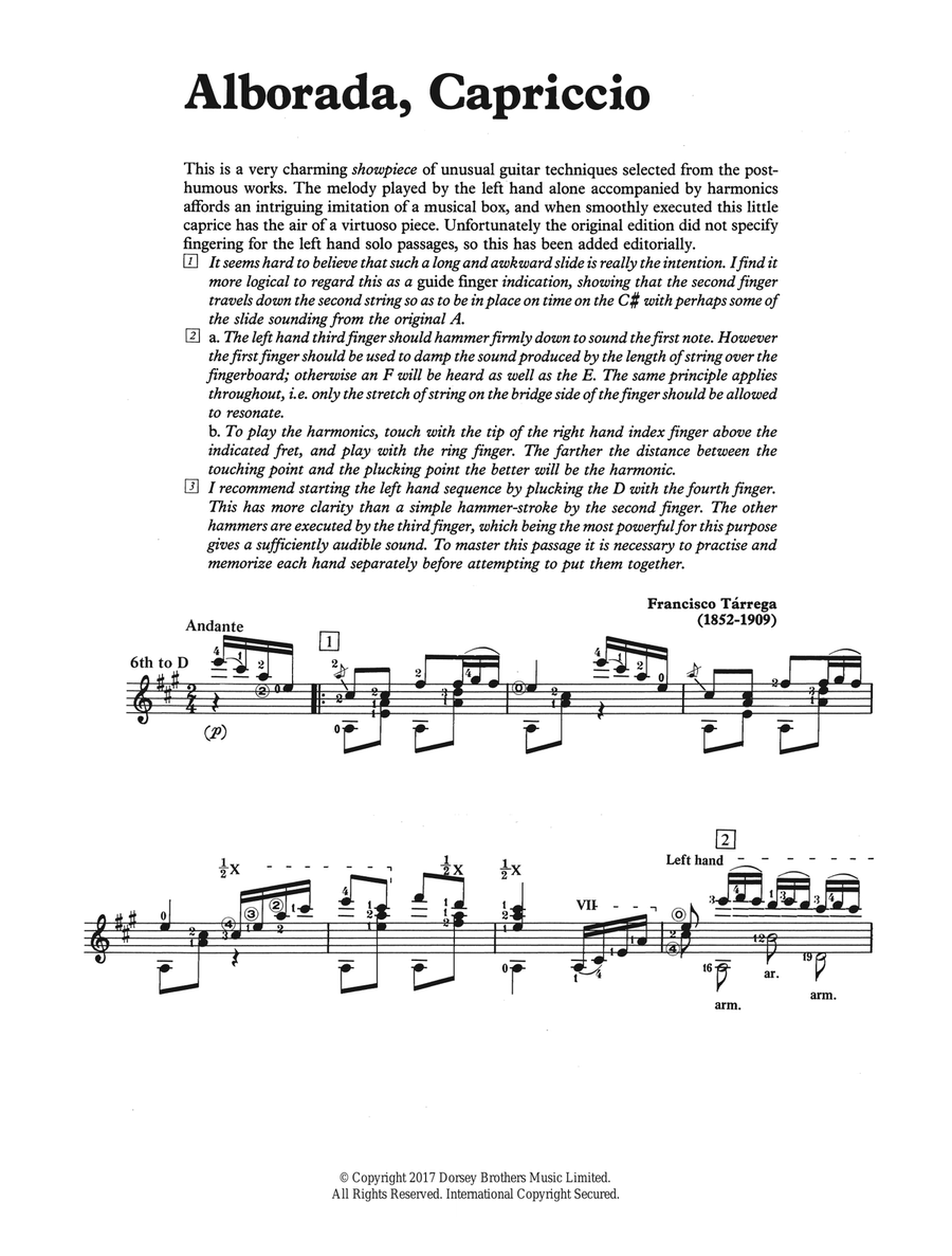 Alborada, Capriccio Acoustic Guitar scores gallery preview page 1