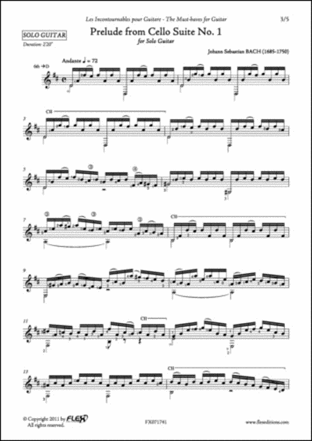 Johann Sebastian Bach : Prelude from Cello Suite No. 1