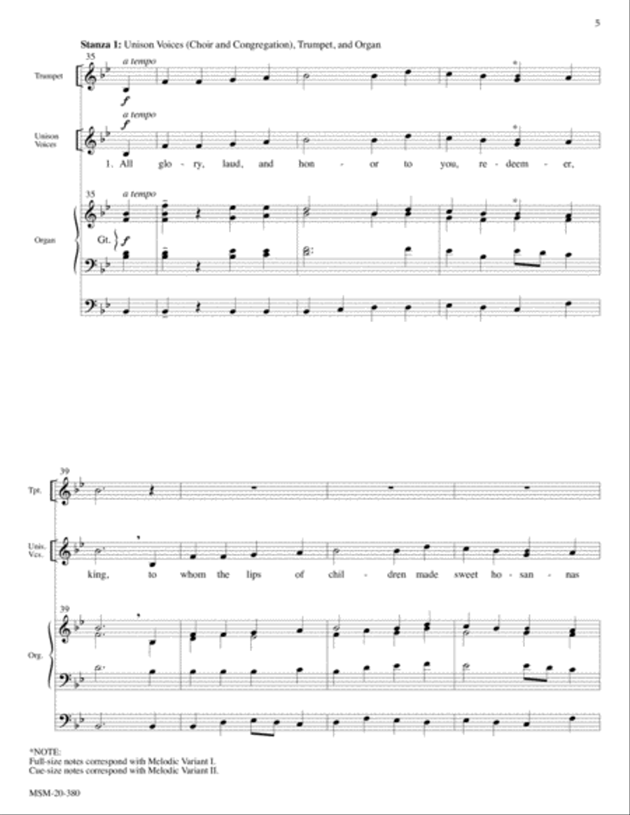 All Glory, Laud, and Honor Choir scores gallery preview page 5