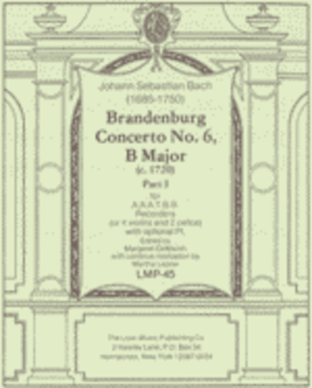 Brandenburg Concerto No. 6 in B Major Part I (Score)