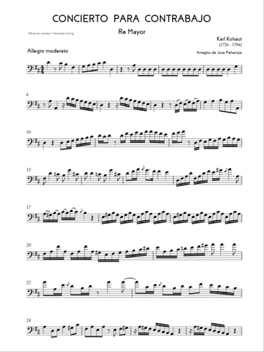 Concert for violone and orchestra (Double Bass) Double Bass scores gallery preview page 3