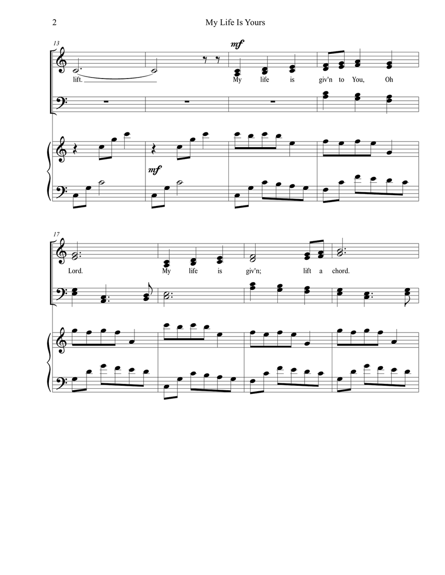 My Life is Yours 4-Part scores gallery preview page 2
