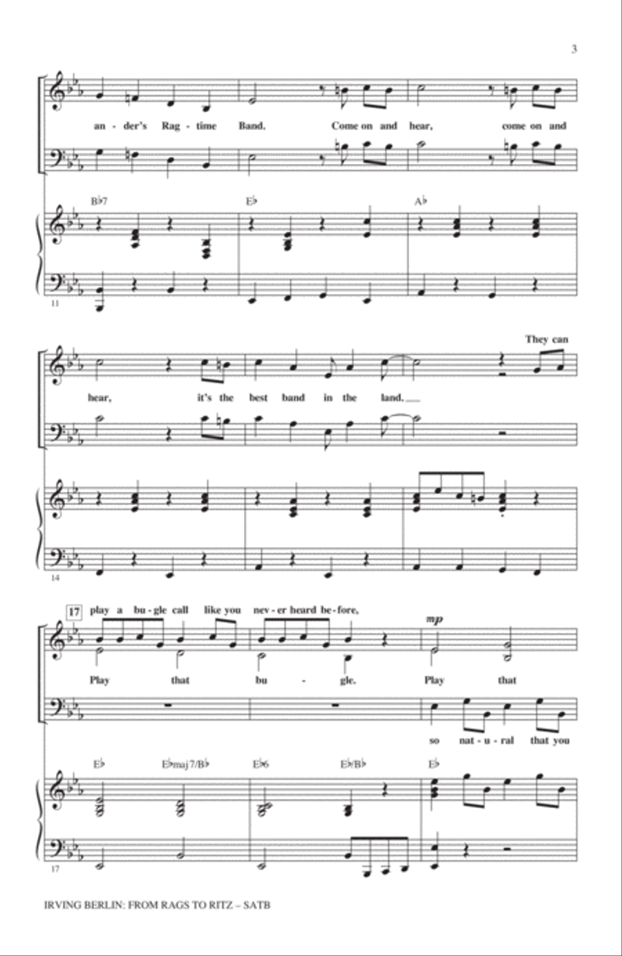 Irving Berlin: From Rags To Ritz (Medley) 4-Part scores gallery preview page 2