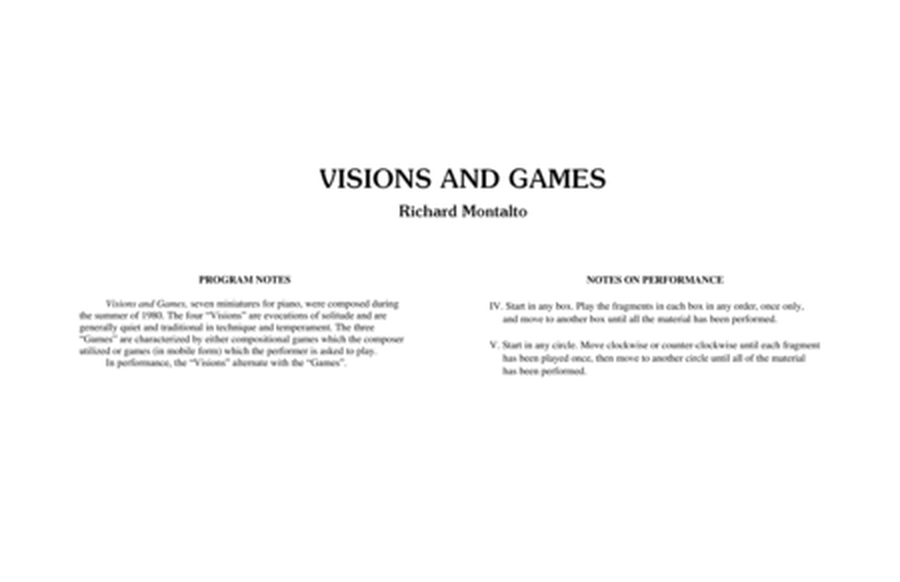 Visions and Games image number null