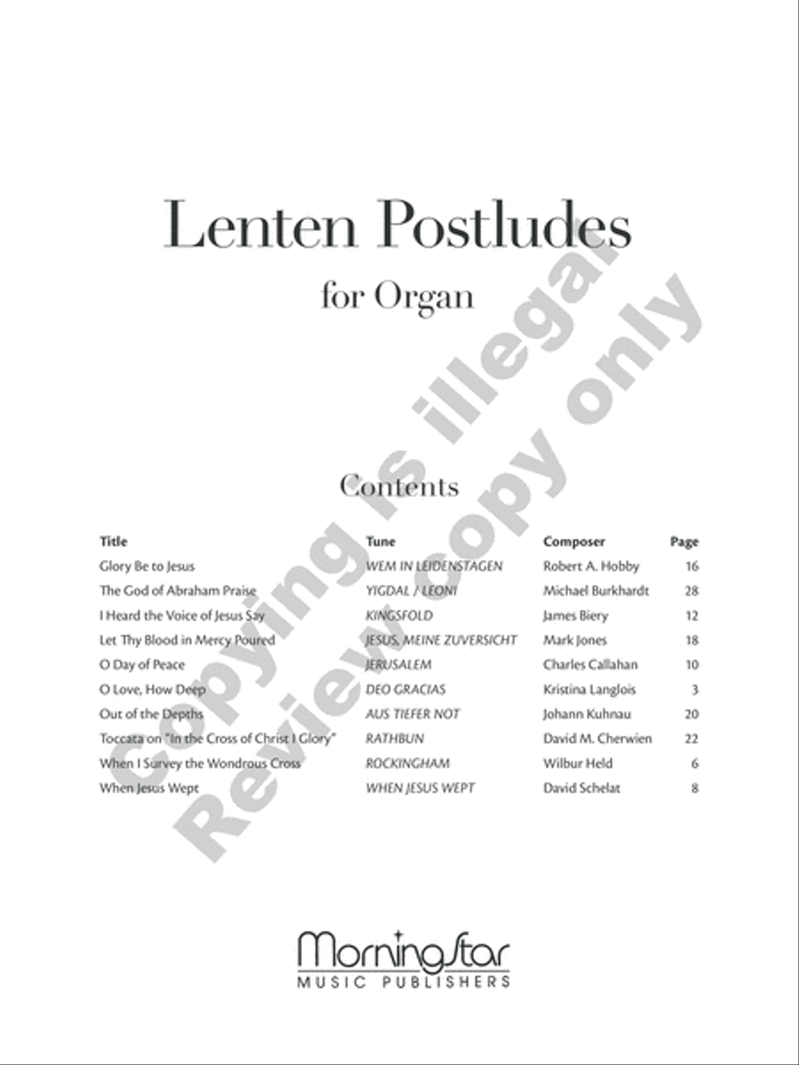 Lenten Postludes for Organ Organ Solo scores gallery preview page 15