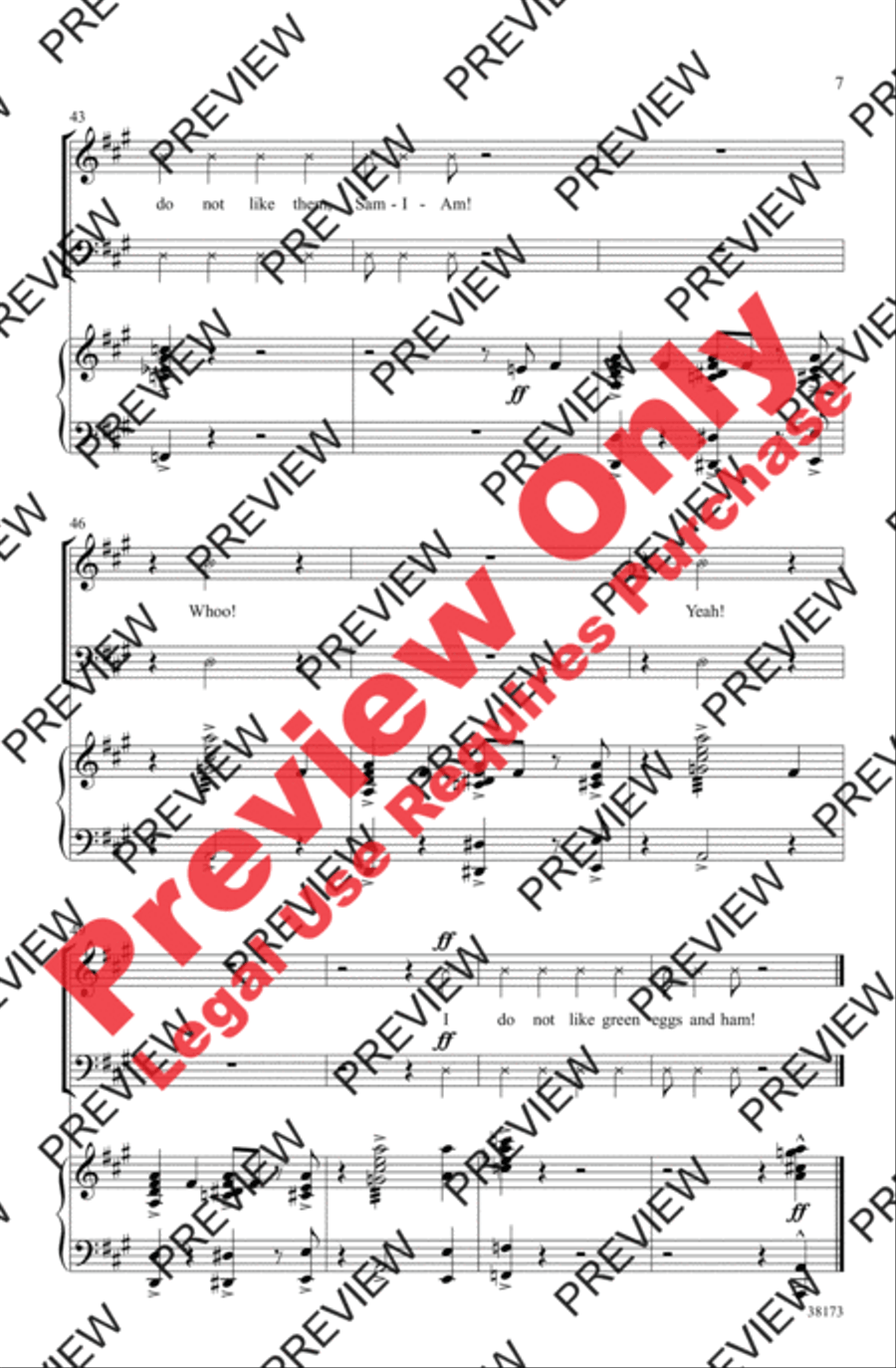 Green Eggs and Ham Green Eggs and Ham 3-Part scores gallery preview page 7