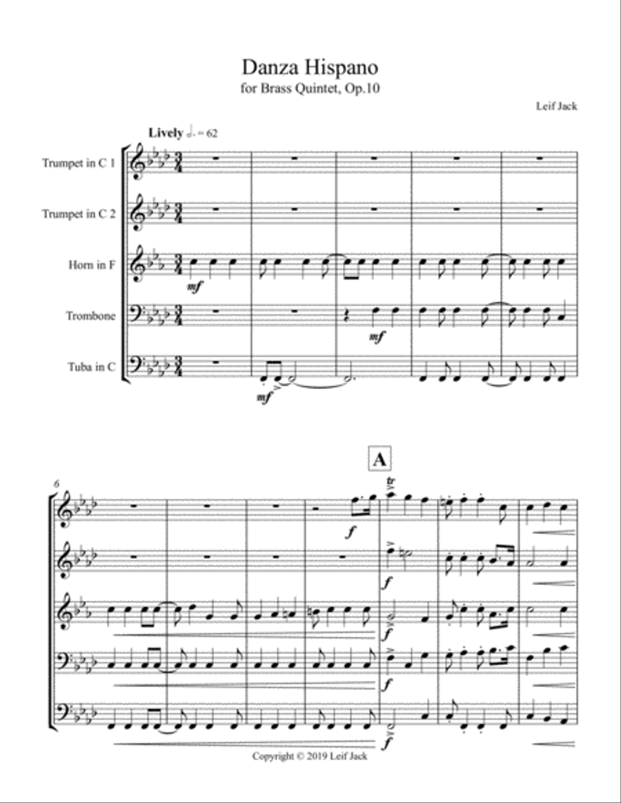 Danza Hispano Brass Ensemble scores gallery preview page 1