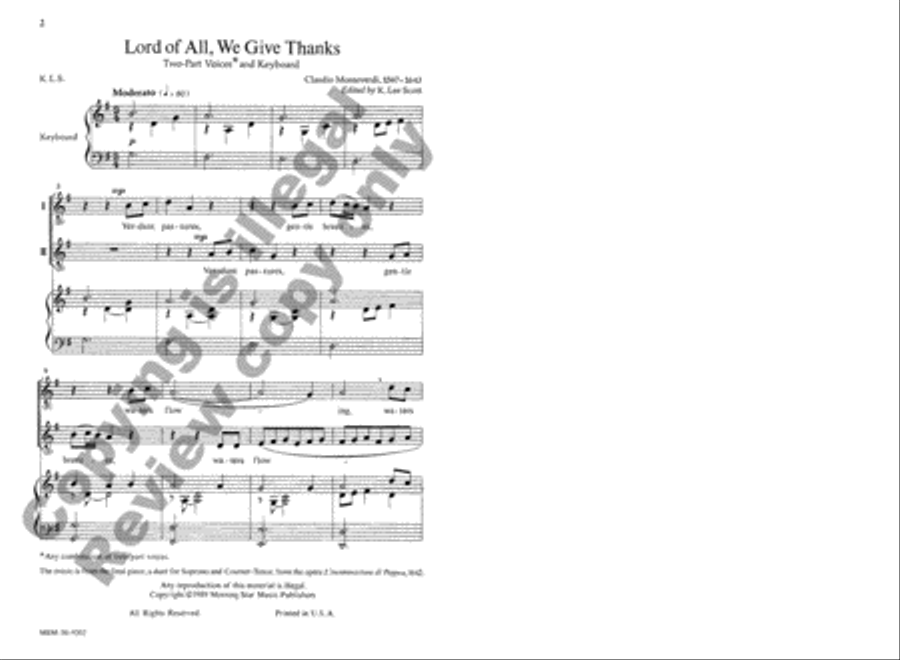 Lord of All, We Give Thanks 3-Part scores gallery preview page 2